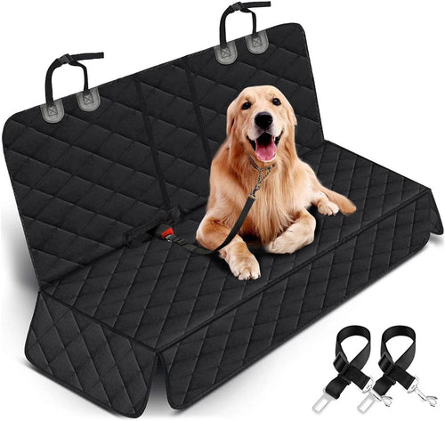 Yuntec Dog Car Seat Cover, Back Seat Cover for Dogs Pet Car Seat Protector Waterproof Bench Car Seat Cover, Non-Slip Reat Seat Cover fits Middle Armrest for Most Cars Trucks SUVs - Black